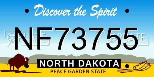 NF73755 North Dakota License Plate