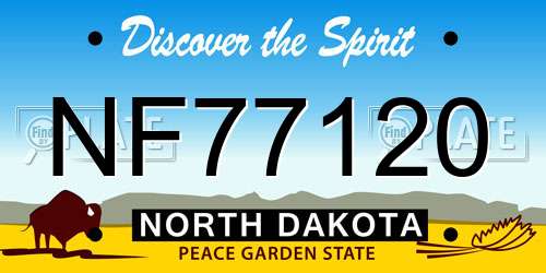 NF77120 North Dakota License Plate