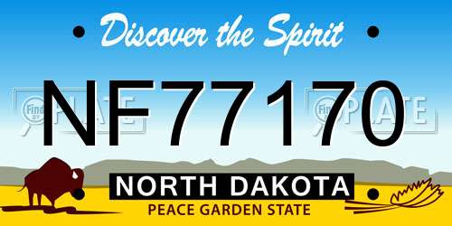 NF77170 North Dakota License Plate