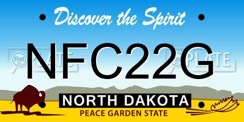 NFC22G North Dakota License Plate