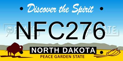 NFC276 North Dakota License Plate