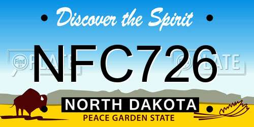 NFC726 North Dakota License Plate