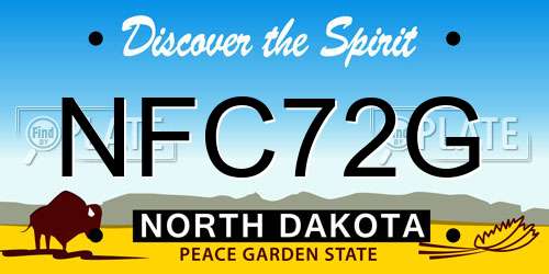 NFC72G North Dakota License Plate