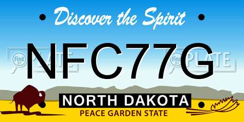 NFC77G North Dakota License Plate