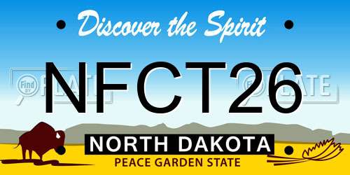 NFCT26 North Dakota License Plate