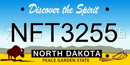NFT3255 North Dakota License Plate