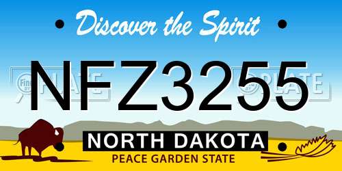 NFZ3255 North Dakota License Plate
