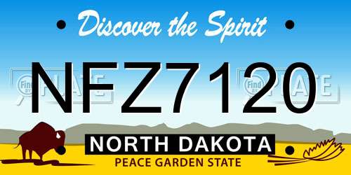 NFZ7120 North Dakota License Plate