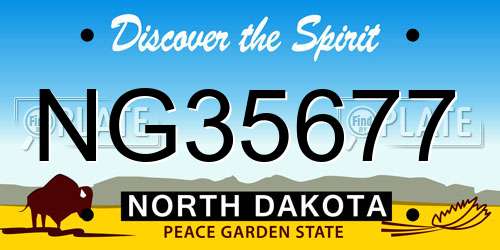NG35677 North Dakota License Plate