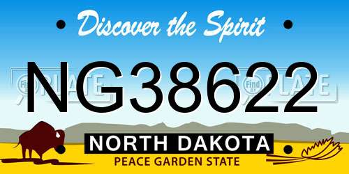 NG38622 North Dakota License Plate