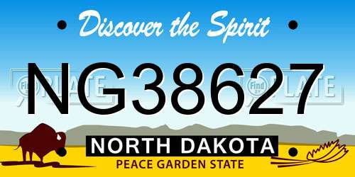 NG38627 North Dakota License Plate