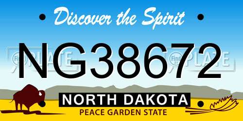 NG38672 North Dakota License Plate