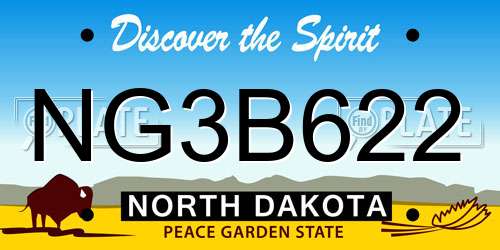 NG3B622 North Dakota License Plate