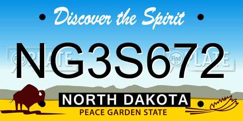 NG3S672 North Dakota License Plate