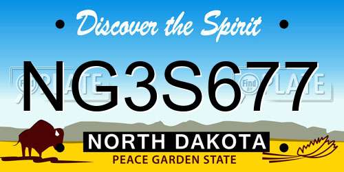 NG3S677 North Dakota License Plate