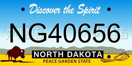 NG40656 North Dakota License Plate