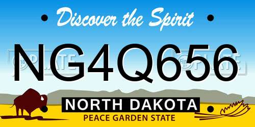 NG4Q656 North Dakota License Plate