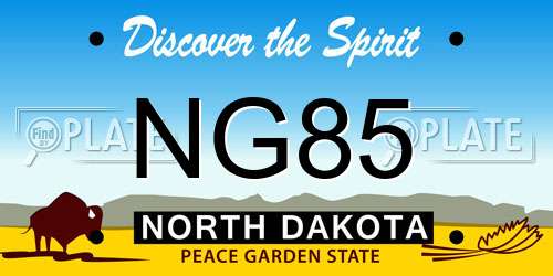 NG85 North Dakota License Plate