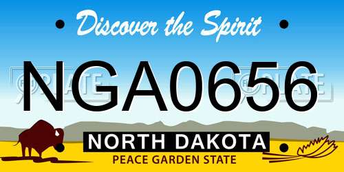 NGA0656 North Dakota License Plate
