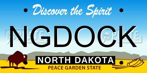 NGDOCK North Dakota License Plate