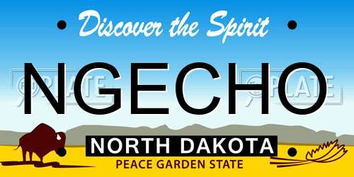 NGECHO North Dakota License Plate
