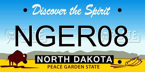 NGER08 North Dakota License Plate