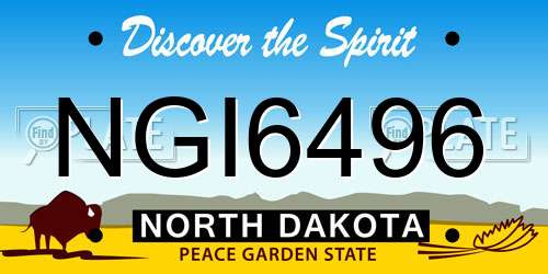 NGI6496 North Dakota License Plate
