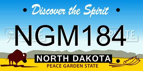 NGM184 North Dakota License Plate