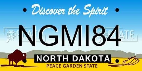 NGMI84 North Dakota License Plate