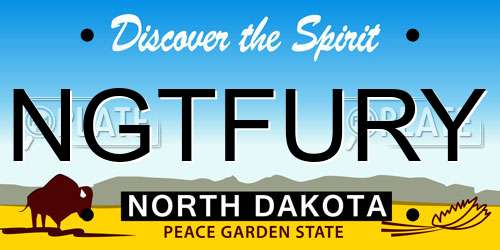NGTFURY North Dakota License Plate