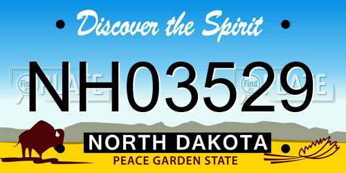 NH03529 North Dakota License Plate