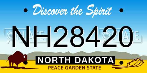 NH28420 North Dakota License Plate