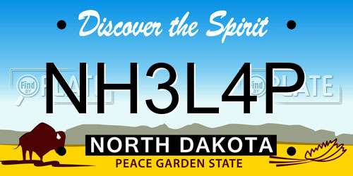 NH3L4P North Dakota License Plate