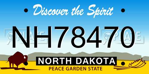NH78470 North Dakota License Plate