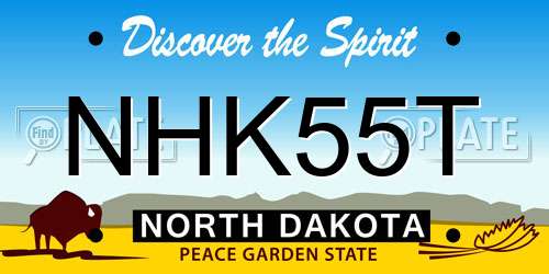 NHK55T North Dakota License Plate