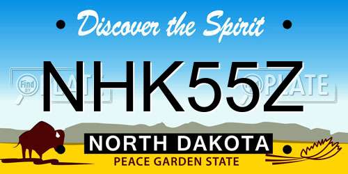 NHK55Z North Dakota License Plate