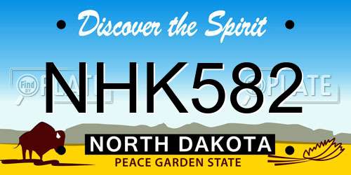 NHK582 North Dakota License Plate