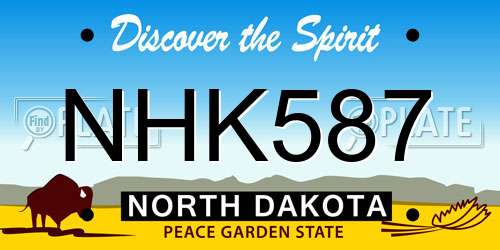 NHK587 North Dakota License Plate