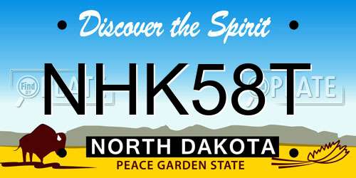 NHK58T North Dakota License Plate