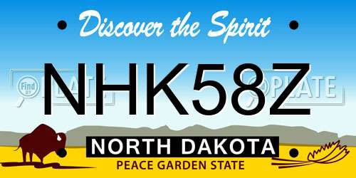 NHK58Z North Dakota License Plate