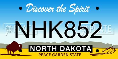 NHK852 North Dakota License Plate