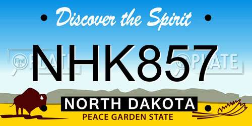 NHK857 North Dakota License Plate