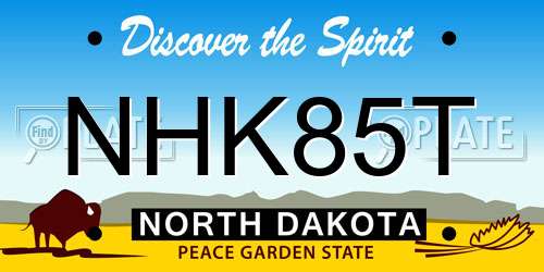 NHK85T North Dakota License Plate