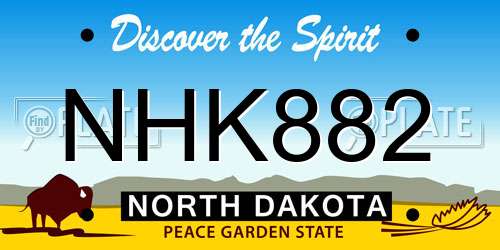 NHK882 North Dakota License Plate