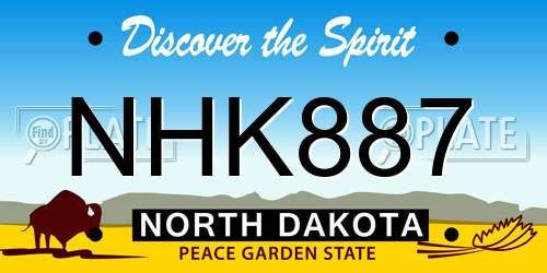 NHK887 North Dakota License Plate