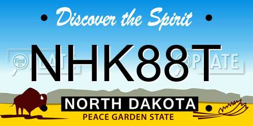 NHK88T North Dakota License Plate