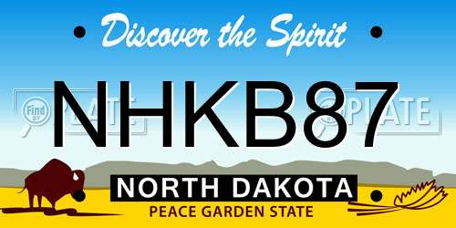 NHKB87 North Dakota License Plate