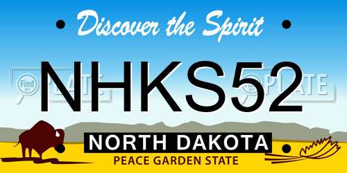 NHKS52 North Dakota License Plate