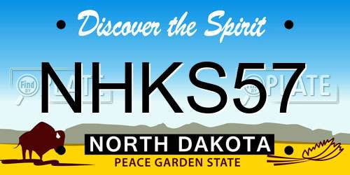 NHKS57 North Dakota License Plate