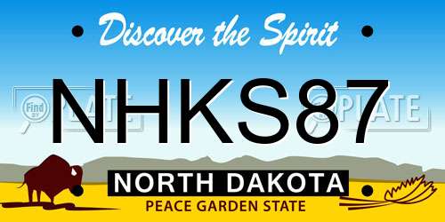NHKS87 North Dakota License Plate